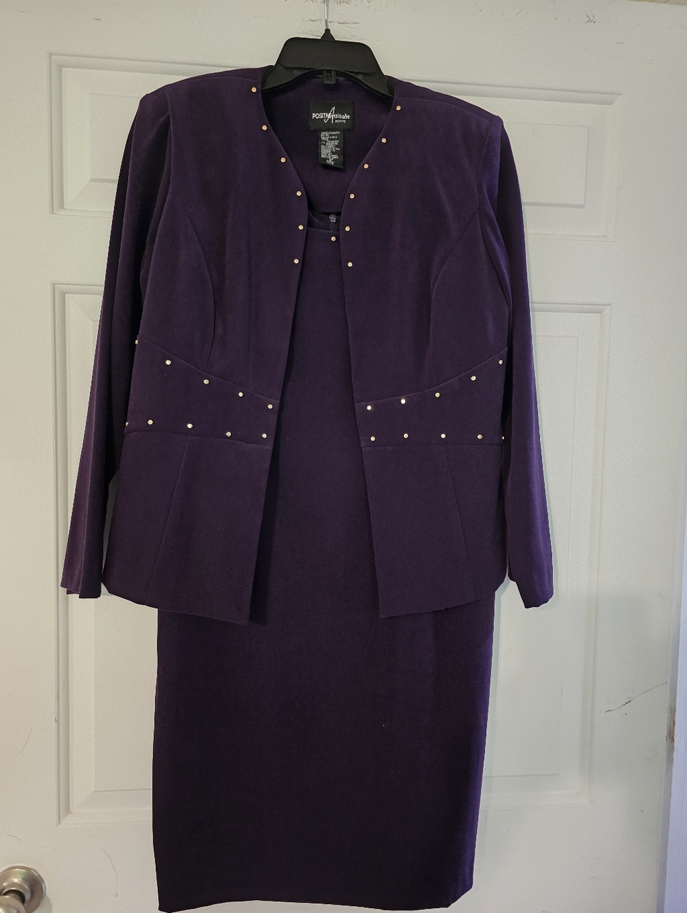 Positive Attitude Purple Studded Two-Piece Dress Suit